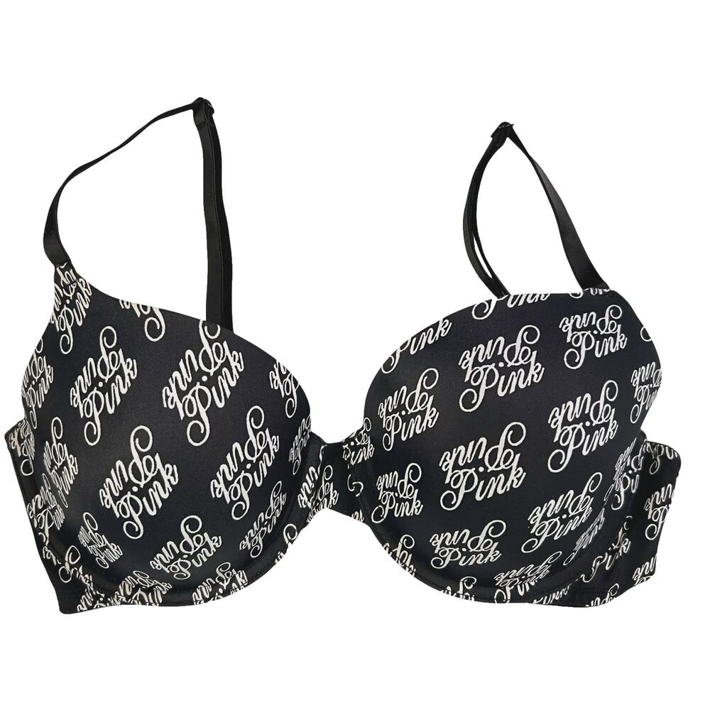 PINK Victoria's Secret Wear Everywhere T-shirt Wired Bra Script Logo 34D